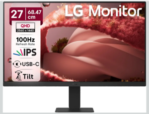 LG 27U631A 27 Inch (68.47 cm) QHD (2560x1440) IPS PC Monitor with HDR10, Flicker Safe, HDMI, DP, HP Output USB-C (15W PD), 100Hz 5ms (GtG), Tilt Adjustable, 3-Side Virtually Borderless Design sRGB 99%