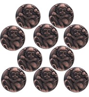 Atom 1.3 Inches Zinc Cabinet Puller Knobs, Copper Antique Finish, Office Wardrobe Door Handle, Kitchen Drawer Cupboard Furniture Pulls Knob Hardware (ZK-627), Pack of 10