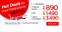 AIR ASIA ,Low Fares ,Booking Period : 3 November 2014 – 9 November 2014 ,Starting @ 890 ,Hot Deals For Cool Destinations ,IMMEDIATE TRAVEL