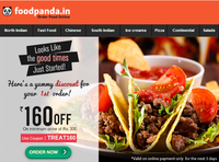 Foodpanda Get Rs 160 off on order of Rs 300 + other 2 offer