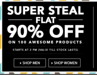 Loot: Flat 90% off from 2pm @ Jabong.com