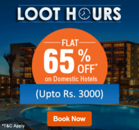 Flat 60% off on Domestic Hotels (Upto Rs.3000) Till 2 PM, Today