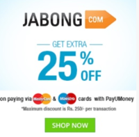 Extra 25% discount using payumoney on snapdeal & Jabong