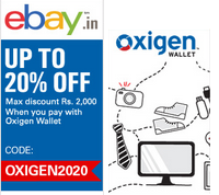 Upto 20% off when you paythrough oxigen wallet on ebay !!