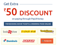 [New coupon] Get Rs.50 off on Food & movies via Payumoney
