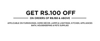 100 off on 150 at Pepperfry