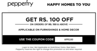 100 off on 150 at Pepperfry
