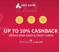 Axis Card 10% Cashback @FreeCharge