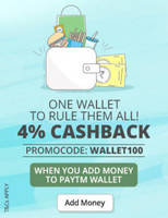 (Live Now) Paytm 4% cashback on adding Money to wallet