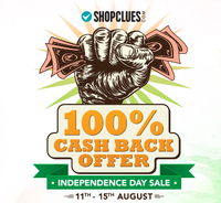 Live Shopclues 100% Cashback Independence Day Sale