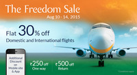 JetAirways - The Freedom Sale : Flat 30% OFF + Upto ₹500 OFF Across Network
