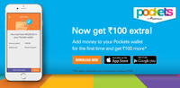 Add 500 and get 100 More in ICICI Pockets (New User)