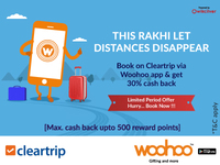 Woohoo Cleartrip 30% Cashback