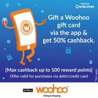 Gift a Woohoo gift card via App and Get 50% Cashback