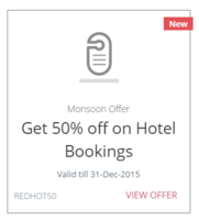 Get 50% off (upto a max. of Rs. 2250) on all hotel bookings || Redbus