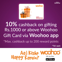 Gift & spread joy. Enjoy 10% cashback on gifting via Woohoo app.