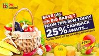 Bigbasket : Get 25% cashback up to Rs. 100