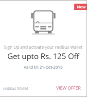 Sign up and activate your red bus wallet and get upto Rs. 125 off 
