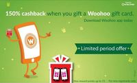 150% cashback on Woohoo gift card