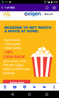 PVR 50℅ CB MAX Rs.100 WHEN YOU PAY VIA OXYGEN WALLET