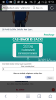 big loot.. edit its also for old users 20 pae 40 ka cashback by freecharge....means 60 recharge in 20 only