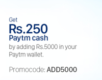 LIVE: Get 250 cashback on adding 5000 in your paytm wallet