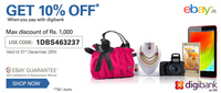 Ebay:Get Flat 10% off when you pay with digibank !!