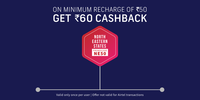 Freecharge 60 CB on 50 For New Users (TELCO Offer For 5 Circles)