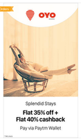 Get 35% off upto Rs.2000 + 40% Paytm cash upto Rs.500 || Oyo Rooms