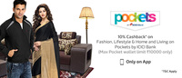 Live -Additional 10% Cashback on Flipkart app via pockets 