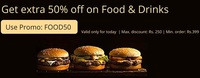 Extra 50% Off On Food & Drinks  @Nearbuy