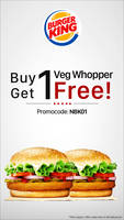 Hurry .. Buy 1 Veg Whopper & Get another absolutely FREE (Burger King)