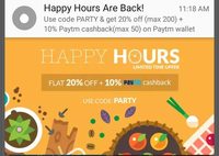 PepperTap 20% off coupon for All Users + 10% cashback (PayTM)