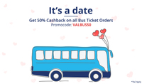 Get 50% Cash Back All bus tickets @PayTM