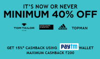 15% Cashback on Jabong using Paytm (Max-200)