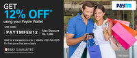 Ebay 12% off using paytm wallet