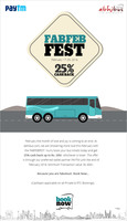 FABFEBFEST - 25% Paytm cashback on Bus Bookings at Abhi Bus