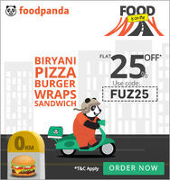 Foodpanda 25% off. Valid today Only. Maximum ₹100