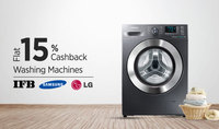 Flat 15% Cashback on Washing Machines & Televisions @ Paytm