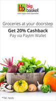 Get 20% Cashback On BigBasket Using PayTM Wallet