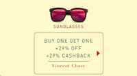 Buy one Get one free Vincent chase + 29% off +29% extra cashback