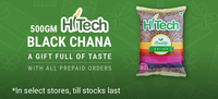 Free 500 gms Hi Tech Black Chana with Every Prepaid order - Peppertap 