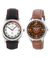Maxima Brown and Black Analog Watch - Pack of 2