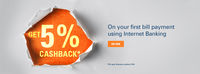 Pay your bills for the first time through ICICI Internet Banking and get 5% cashback,Max Rs.500