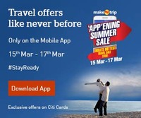 APP'ENING SUMMER SALE|| from 15th Mar to 17th Mar @Makemytrip App