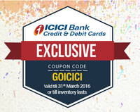 15% Cash Back ||ICICI Credit/Debit Cards|| @goibibo