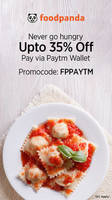 35% off for new user of Foodpanda when pay via Paytm Wallet @Foodpanda