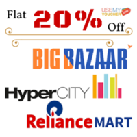 UseMyVoucher: Flat 20% off on BigBazaar, HyperCity and Reliance Mart