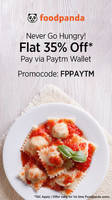Get flat 35% Off when you pay via Paytm Wallet @Foodpanda