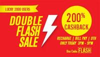 Recharge & Bill Pay today between 3:00 PM to 9:00 PM and stand a chance to win 200% cashback for the same